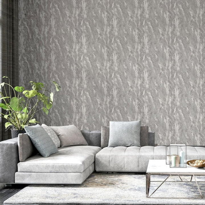 299102 - Arthouse - Arthouse Luxe Texture Pewter Wallpaper - Decor Warehouse