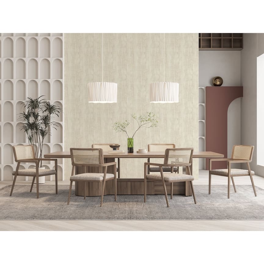 100086AH - Arthouse - Arthouse Luxe Timber Ivory Wallpaper - Decor Warehouse