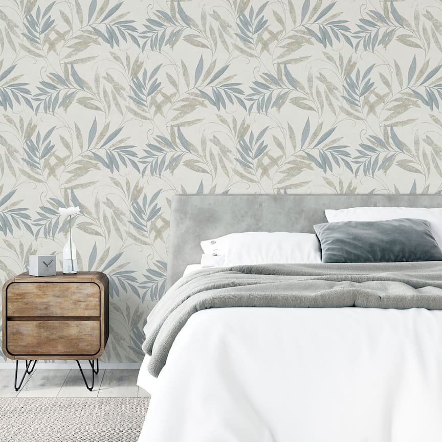 299300 - Arthouse - Arthouse Luxury Leaf Natural Grey Wallpaper - Decor Warehouse