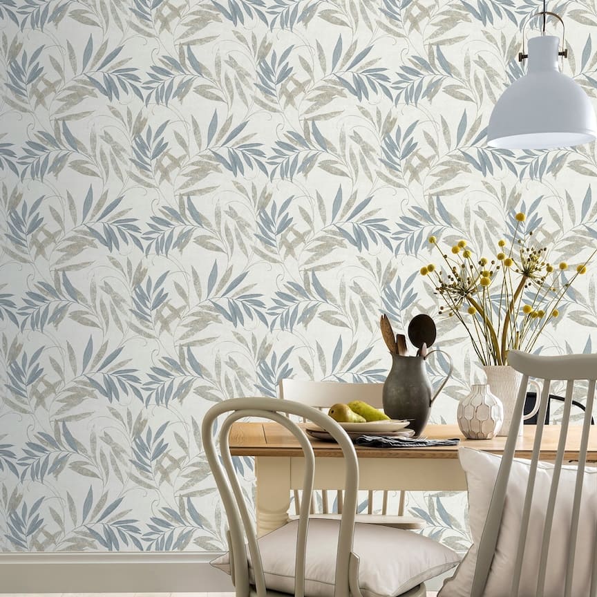 299300 - Arthouse - Arthouse Luxury Leaf Natural Grey Wallpaper - Decor Warehouse