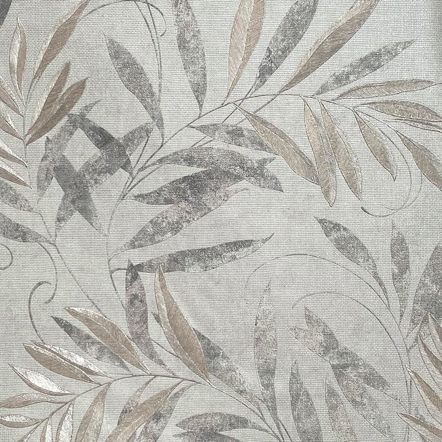 299302 - Arthouse - Arthouse Luxury Leaf Soft Silver Wallpaper - Decor Warehouse