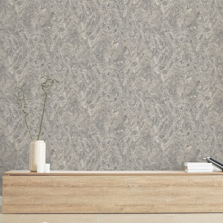 296706 - Arthouse - Arthouse Marble Patina Charcoal Natural Wallpaper - Decor Warehouse