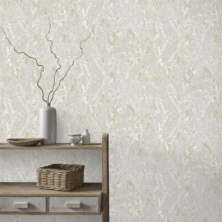 296804 - Arthouse - Arthouse Marble Patina Soft Gold Wallpaper - Decor Warehouse