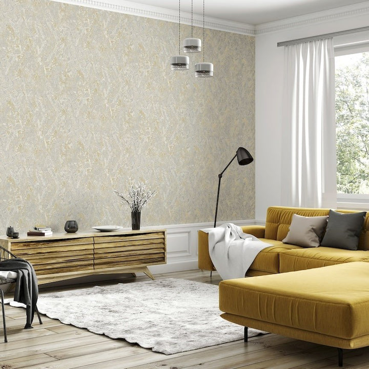 296804 - Arthouse - Arthouse Marble Patina Soft Gold Wallpaper - Decor Warehouse