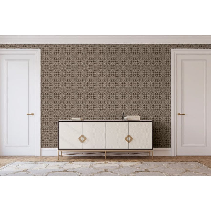 100109AH - Arthouse - Arthouse Moorish Mosaic Chocolate Brown Wallpaper - Decor Warehouse