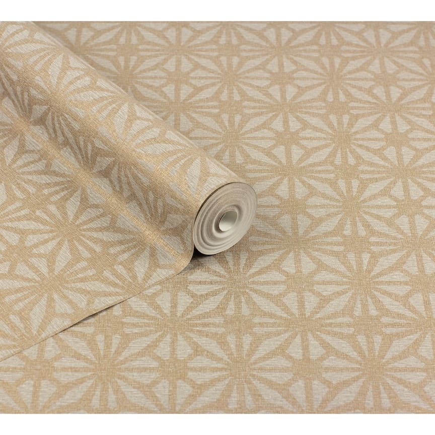 100110AH - Arthouse - Arthouse Moorish Mosaic Taupe and Gold Wallpaper - Decor Warehouse