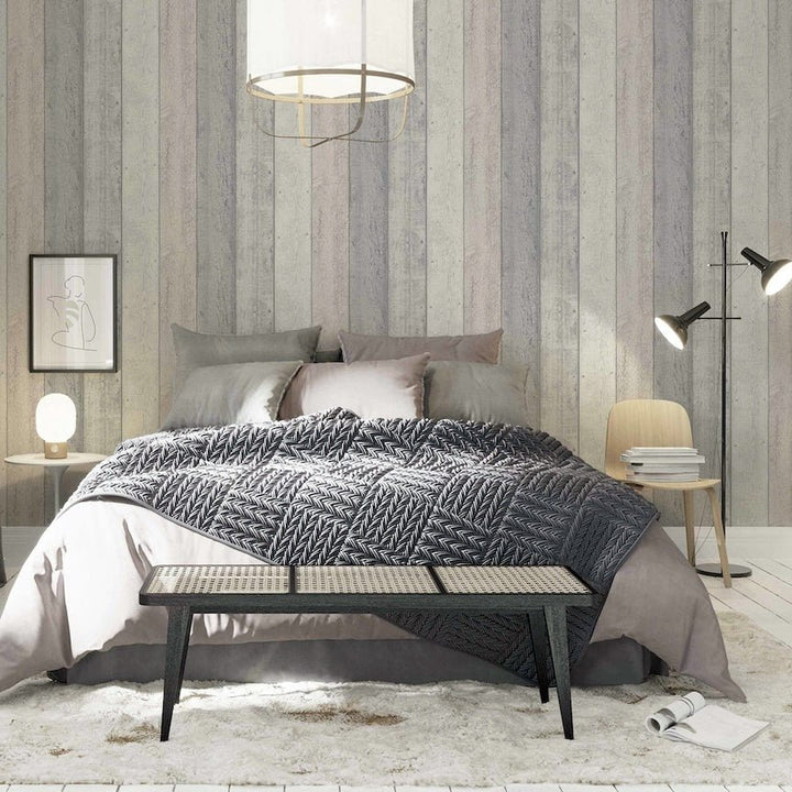 902809 - Arthouse - Arthouse Painted Wood Pink and Grey Wallpaper - Decor Warehouse