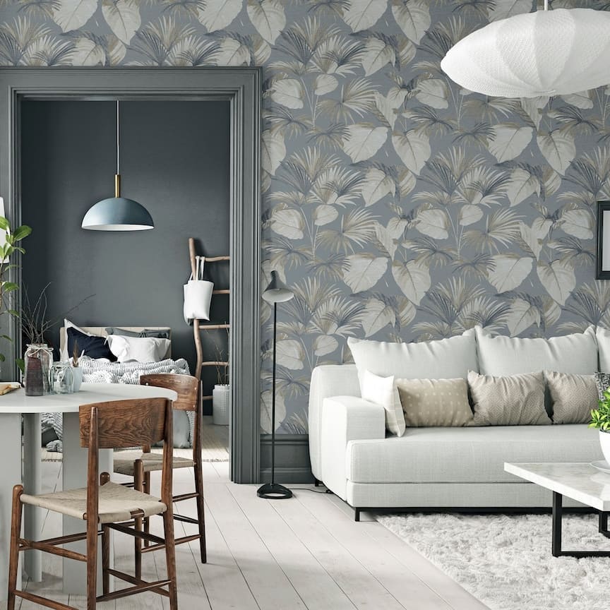 298606 - Arthouse - Arthouse Palm Grove Grey Wallpaper - Decor Warehouse