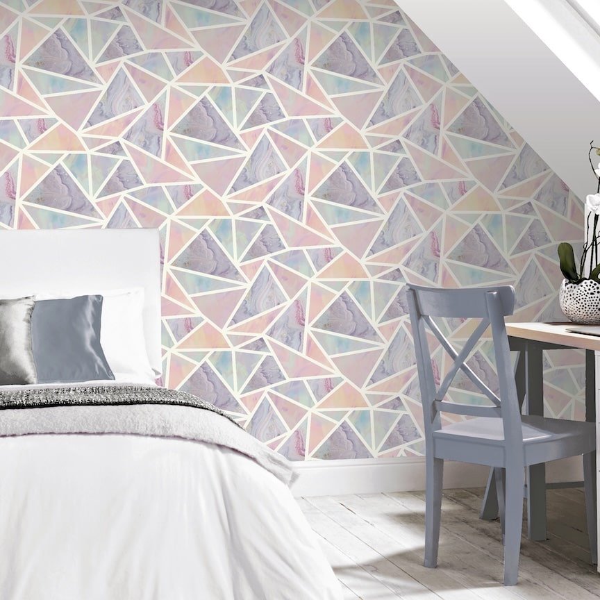 296002 - Arthouse - Arthouse Pastel Geo Multi Wallpaper - Decor Warehouse