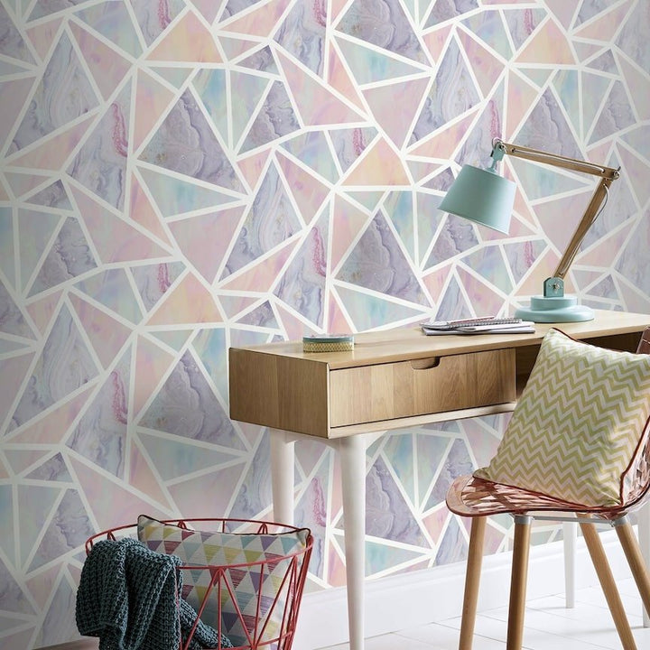 296002 - Arthouse - Arthouse Pastel Geo Multi Wallpaper - Decor Warehouse