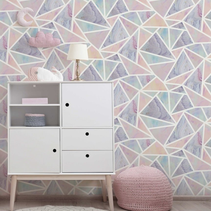 296002 - Arthouse - Arthouse Pastel Geo Multi Wallpaper - Decor Warehouse