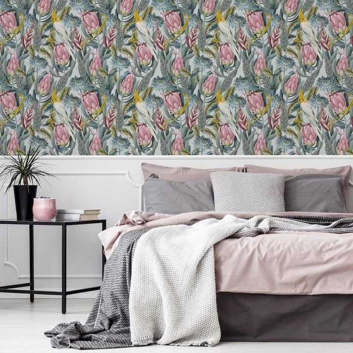 297905 - Arthouse - Arthouse Rainforest Escape Green Pink Wallpaper - Decor Warehouse