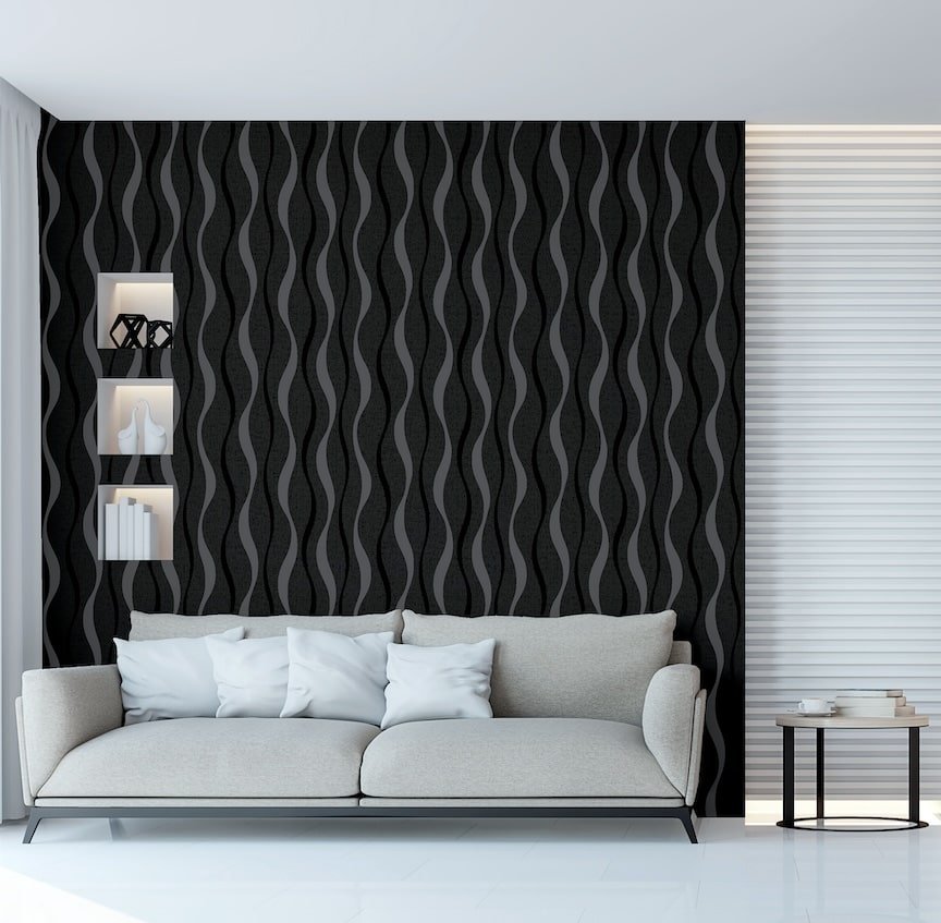 924502 - Arthouse - Arthouse Ribbon Geo Black Wallpaper - Decor Warehouse