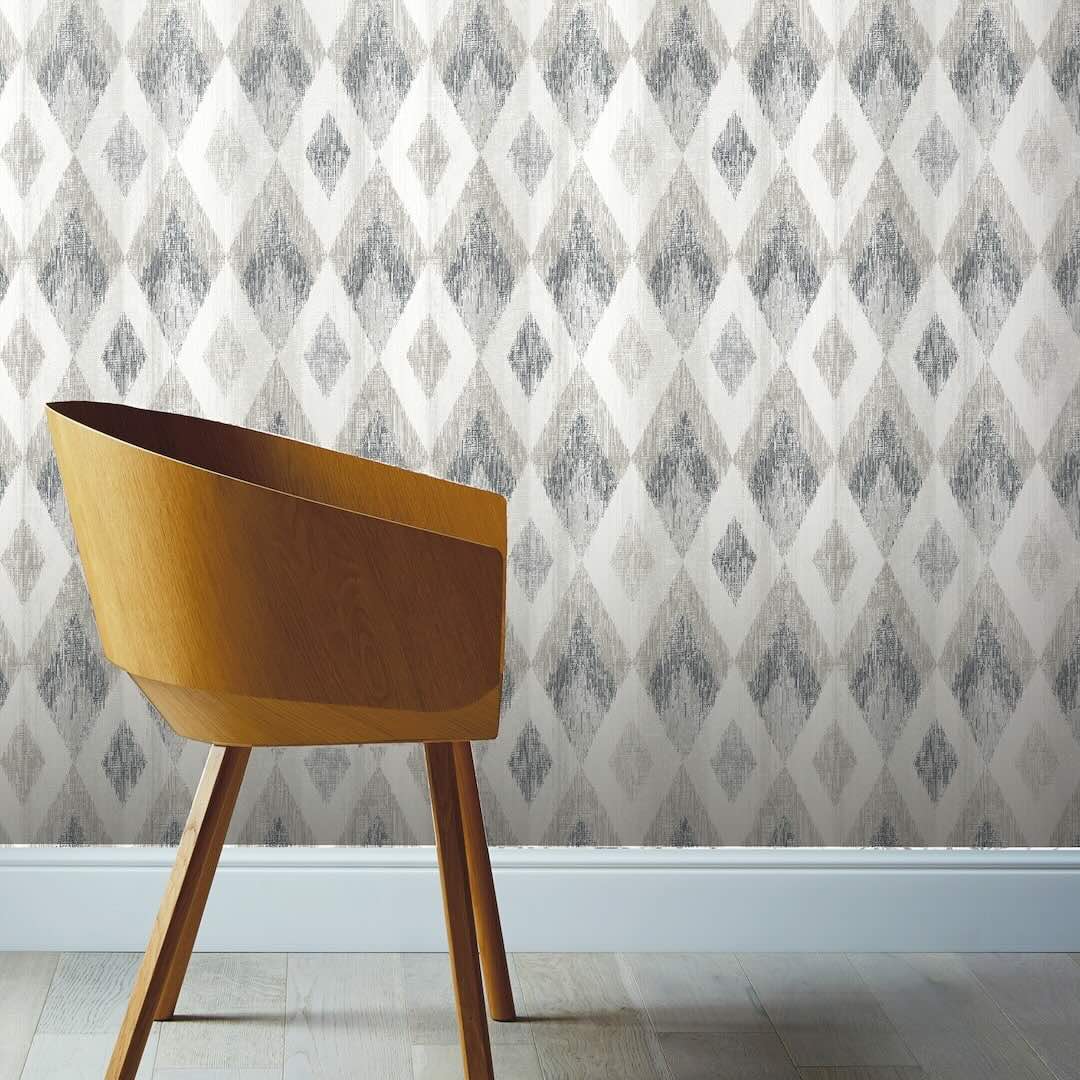 297200 - Arthouse - Arthouse Scandi Diamond Silver Wallpaper - Decor Warehouse