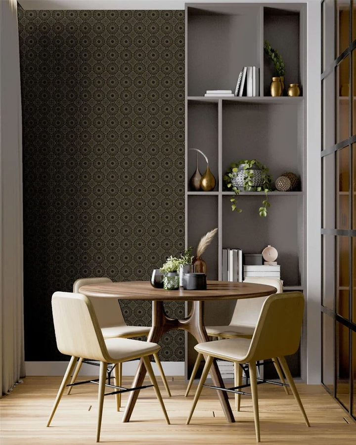 100119AH - Arthouse - Arthouse Symmetrical Chic Black and Gold Wallpaper - Decor Warehouse