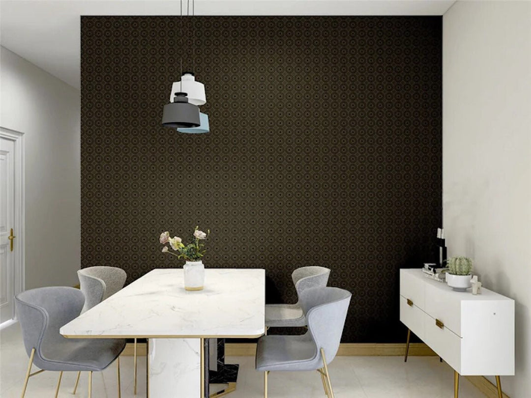 100119AH - Arthouse - Arthouse Symmetrical Chic Black and Gold Wallpaper - Decor Warehouse