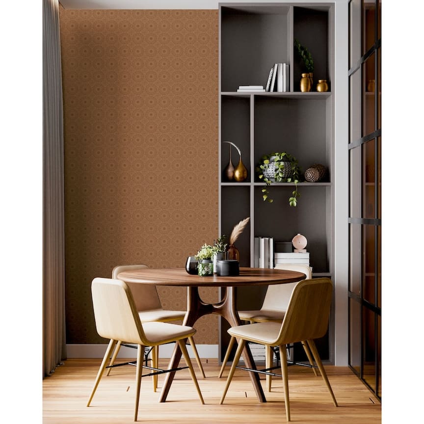 100117AH - Arthouse - Arthouse Symmetrical Chic Copper and Gold Wallpaper - Decor Warehouse