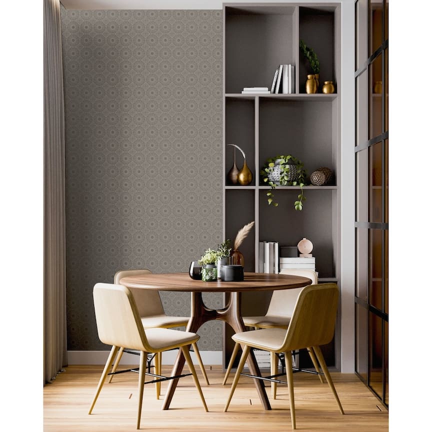 100114AH - Arthouse - Arthouse Symmetrical Chic Slate and Silver Wallpaper - Decor Warehouse