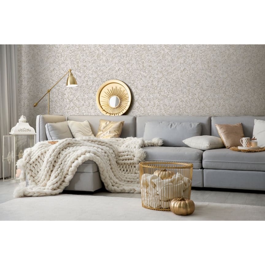 100099AH - Arthouse - Arthouse Textured Marble Grey / Gold Wallpaper - Decor Warehouse