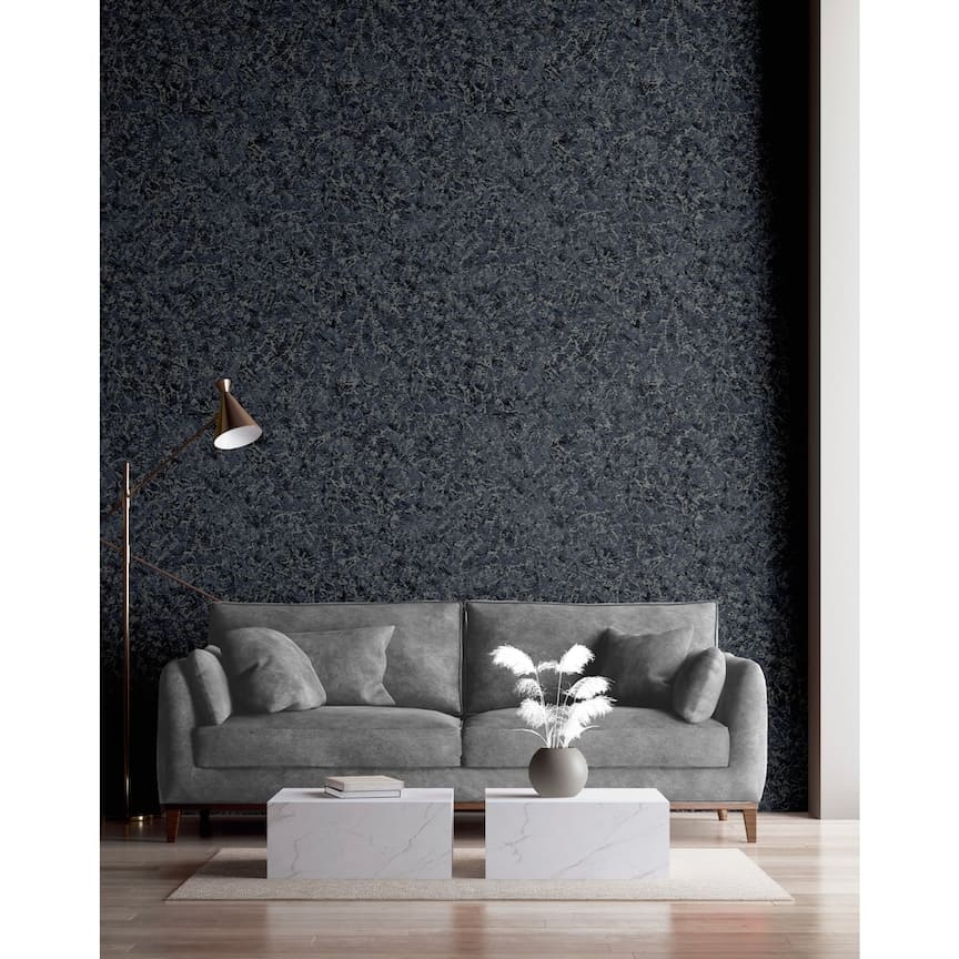 100100AH - Arthouse - Arthouse Textured Marble Navy / Silver Wallpaper - Decor Warehouse