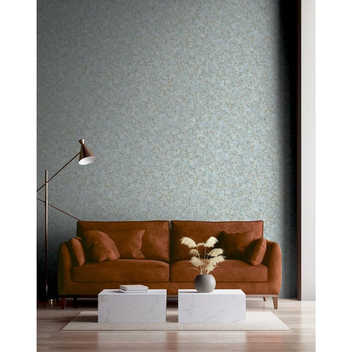 100098AH - Arthouse - Arthouse Textured Marble Soft Blue / Gold Wallpaper - Decor Warehouse