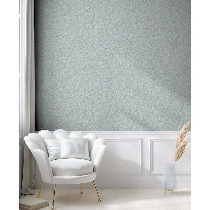 100098AH - Arthouse - Arthouse Textured Marble Soft Blue / Gold Wallpaper - Decor Warehouse