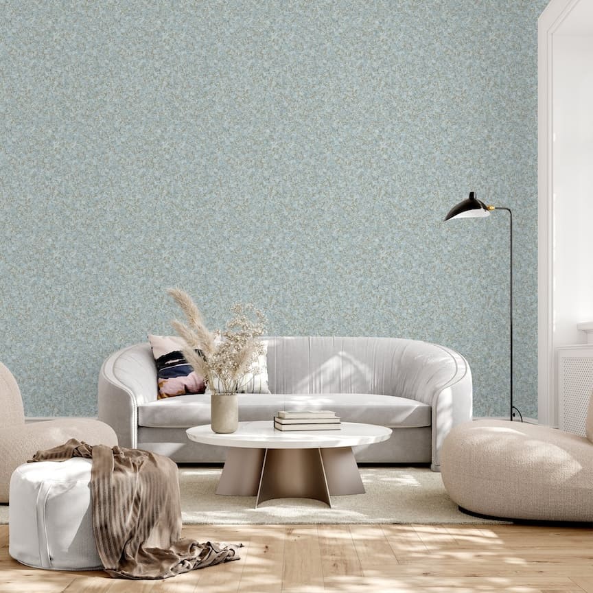 100098AH - Arthouse - Arthouse Textured Marble Soft Blue / Gold Wallpaper - Decor Warehouse