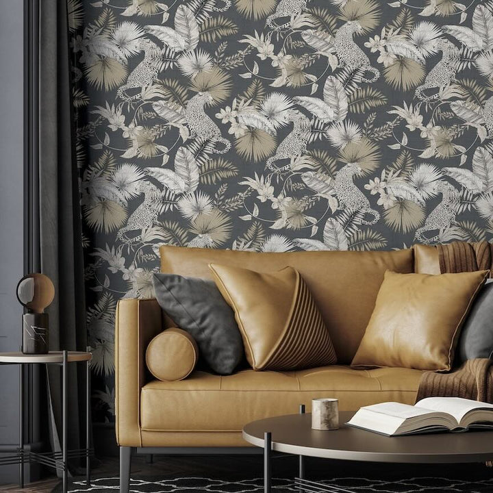 909408 - Arthouse - Arthouse Tropical Leopard Neutral Wallpaper - Decor Warehouse