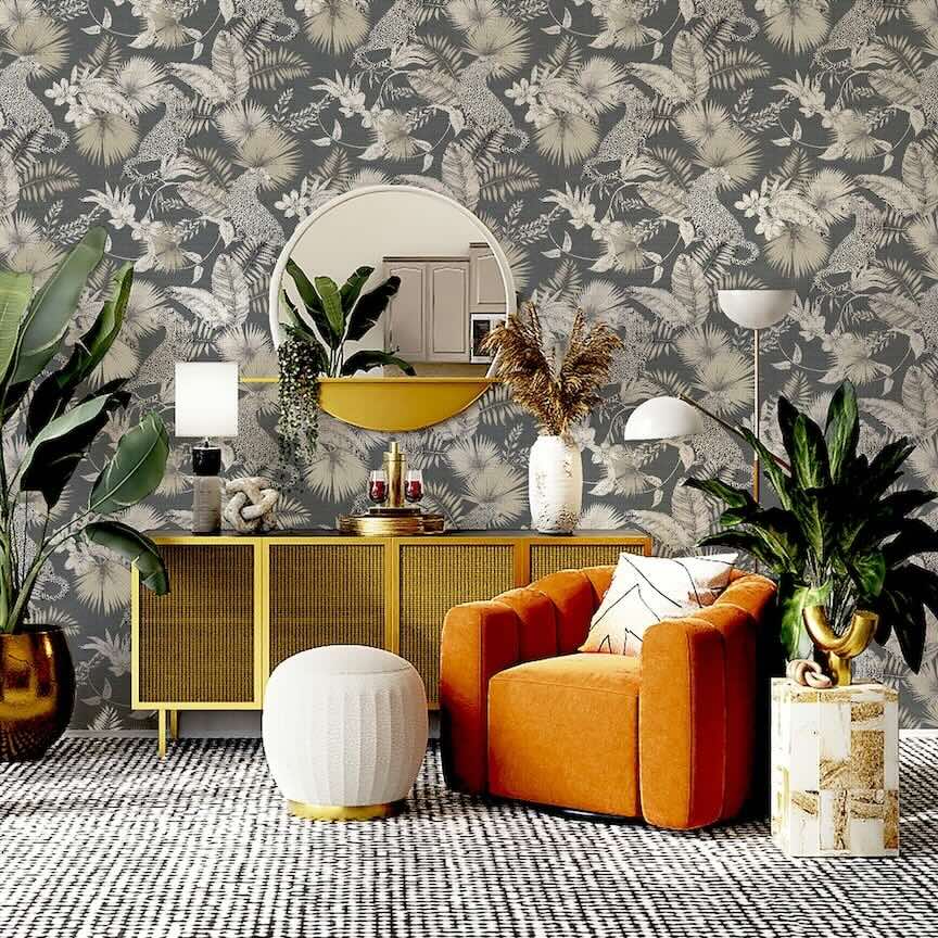 909408 - Arthouse - Arthouse Tropical Leopard Neutral Wallpaper - Decor Warehouse