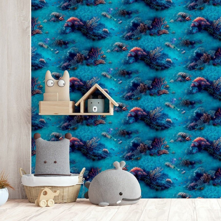 923808 - Arthouse - Arthouse Under The Sea Blue Wallpaper - Decor Warehouse