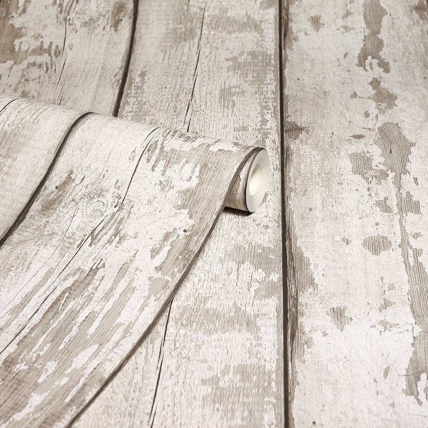 694700 - Arthouse - Arthouse White Washed Wood Wallpaper - Decor Warehouse