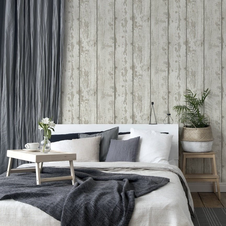 694700 - Arthouse - Arthouse White Washed Wood Wallpaper - Decor Warehouse