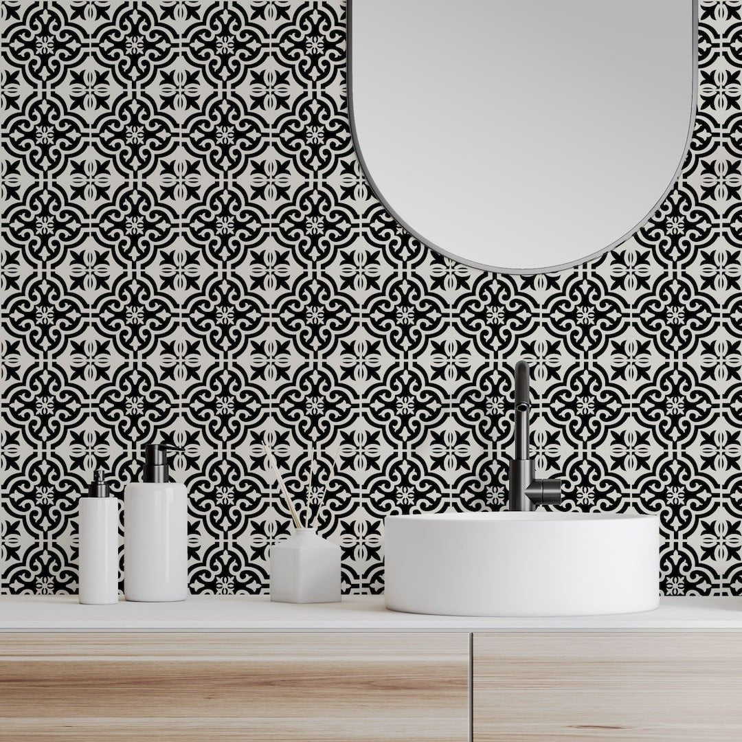 006039 - Arthouse - Black Motif Artifix Wall Tiles - Decor Warehouse