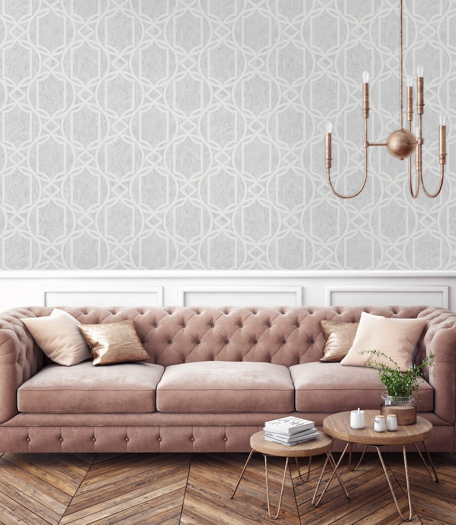 106683 - Boutique - Boutique Deco Geo Soft Grey Wallpaper - Decor Warehouse