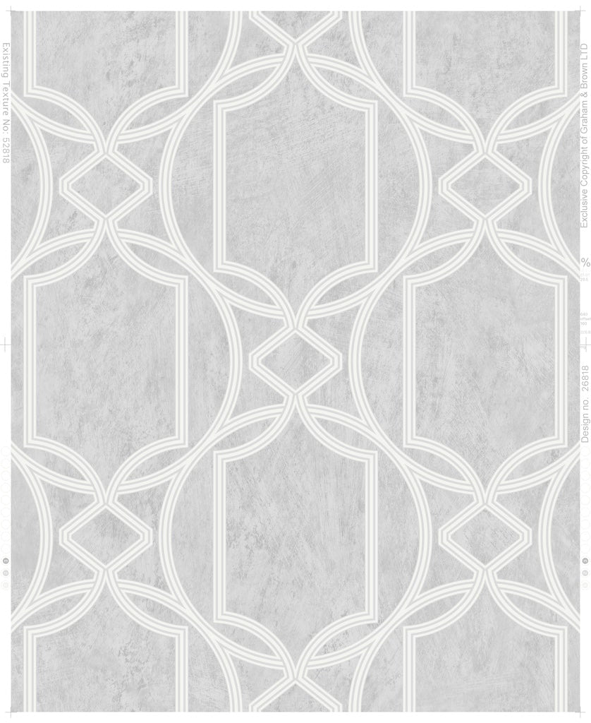 106683 - Boutique - Boutique Deco Geo Soft Grey Wallpaper - Decor Warehouse