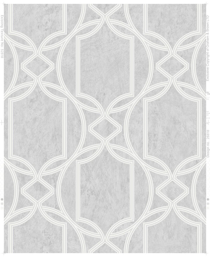 106683 - Boutique - Boutique Deco Geo Soft Grey Wallpaper - Decor Warehouse