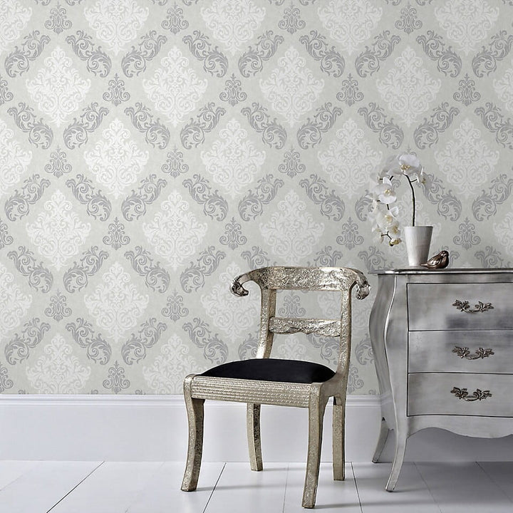 33 - 404 - Boutique - Boutique Elegance Silver Wallpaper - Decor Warehouse