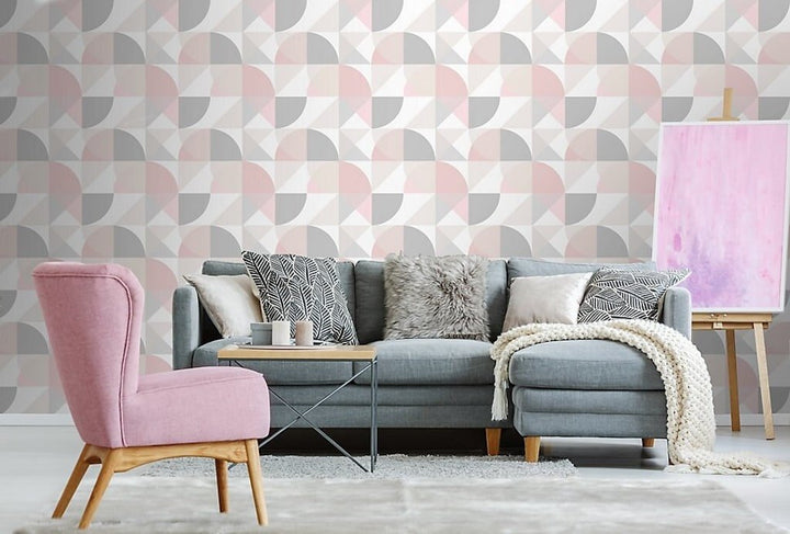 106316 - Boutique - Boutique Graphic Pink Wallpaper - Decor Warehouse