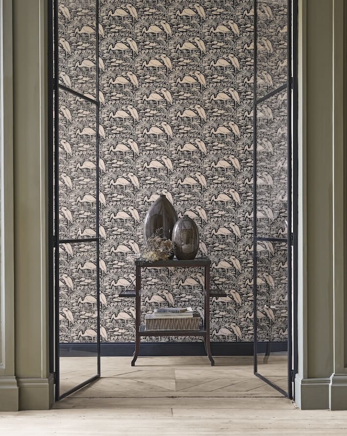 BBLN89739270-Casadeco-Casadeco Babylone Euphrate Noir reglisse Wallpaper-Decor Warehouse