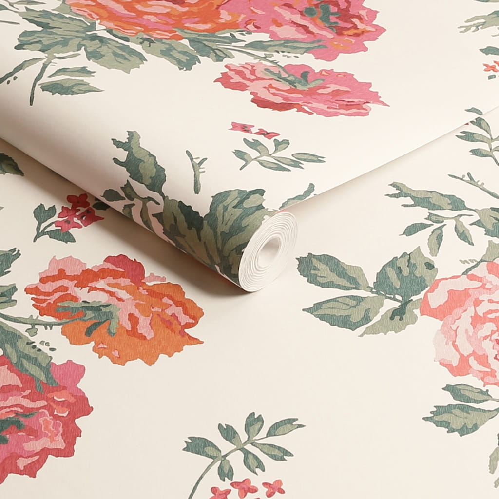 125494 - Cath Kidston - Cath Kidston Archive Rose Pink Blooms Wallpaper - Decor Warehouse