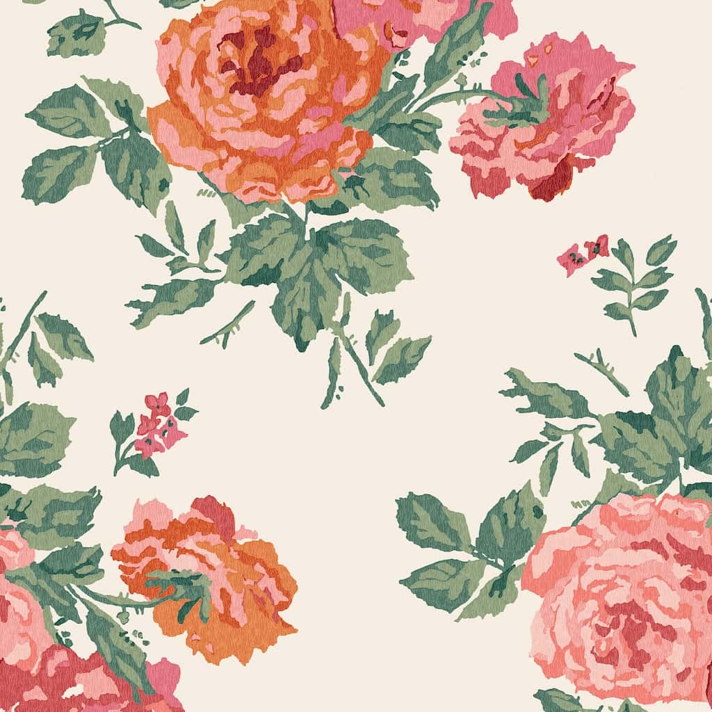 125494 - Cath Kidston - Cath Kidston Archive Rose Pink Blooms Wallpaper - Decor Warehouse