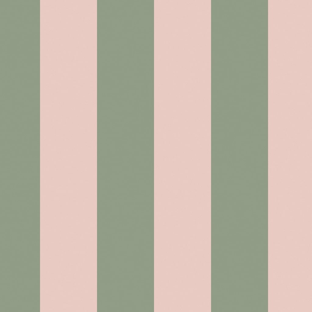 125518 - Cath Kidston - Cath Kidston Canopy Stripe Green & Pink Wallpaper - Decor Warehouse