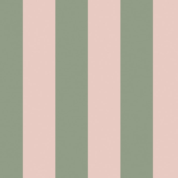 125518 - Cath Kidston - Cath Kidston Canopy Stripe Green & Pink Wallpaper - Decor Warehouse