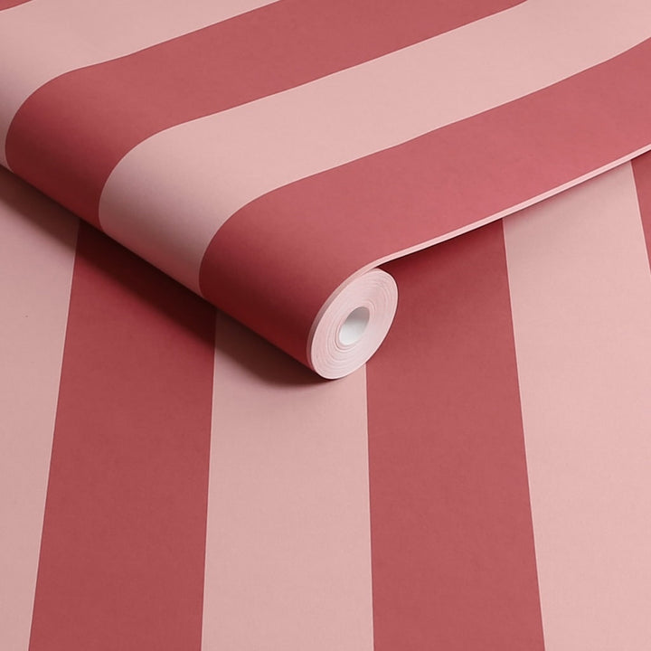 125519 - Cath Kidston - Cath Kidston Canopy Stripe Pink & Red Wallpaper - Decor Warehouse