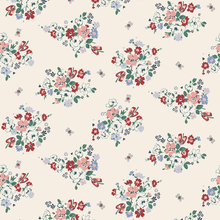 125509 - Cath Kidston - Cath Kidston Clifton Floral Cream Wallpaper - Decor Warehouse