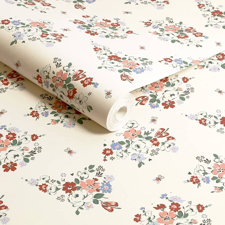 125509 - Cath Kidston - Cath Kidston Clifton Floral Cream Wallpaper - Decor Warehouse