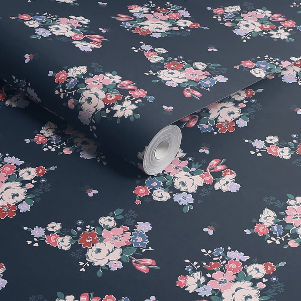 125510 - Cath Kidston - Cath Kidston Clifton Floral Navy Wallpaper - Decor Warehouse