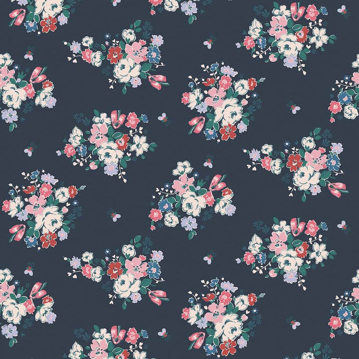 125510 - Cath Kidston - Cath Kidston Clifton Floral Navy Wallpaper - Decor Warehouse