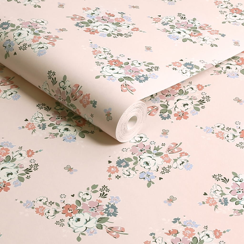 125508 - Cath Kidston - Cath Kidston Clifton Floral Pink Wallpaper - Decor Warehouse