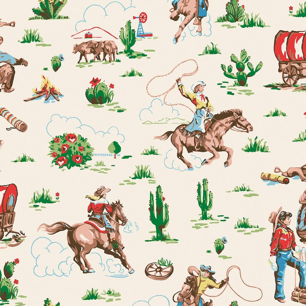 125533 - Cath Kidston - Cath Kidston Cowgirls Multi Wallpaper - Decor Warehouse